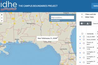 Screenshot of Campus Boundaries tool